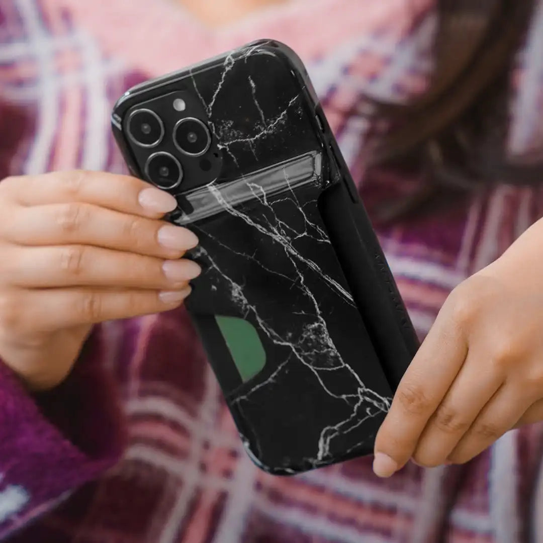 Black Marble Iphone Wallet Case