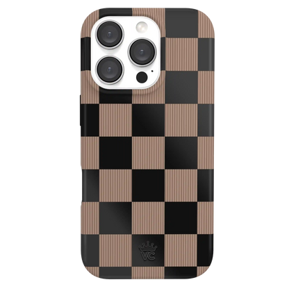 Mocha Vibe Checkered iPhone Case
