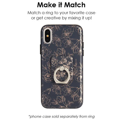 Rose Gold Chrome Floral Phone Ring