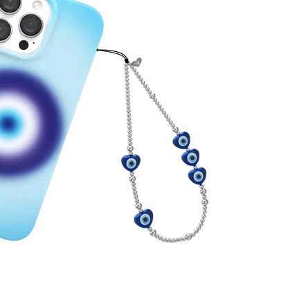 Evil Eye Heart Phone Charm
