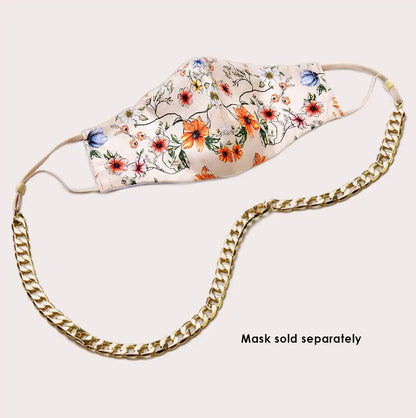 Mask Chain Necklace - 12mm Curb in Gold