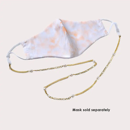 Mask Chain Necklace - 5mm Mixed Pearl in Gold