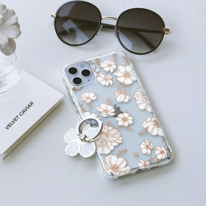 White and Gold Floral Ring