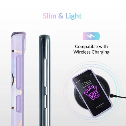 Purple Geometric Marble Samsung Case