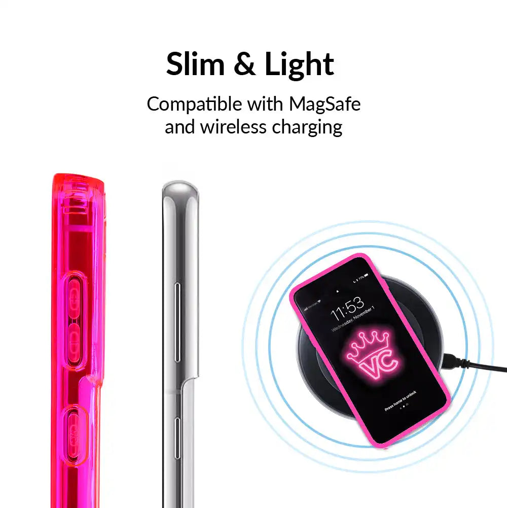 Neon Pink Clear Samsung Case