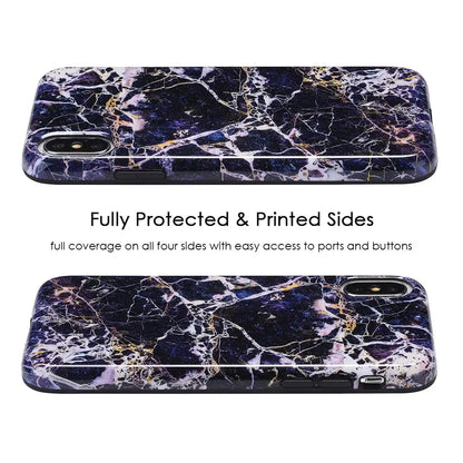 Midnight Gold Marble iPhone Case