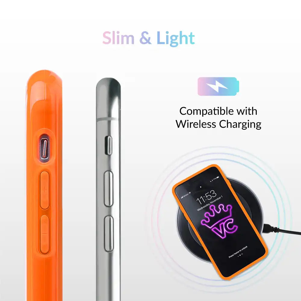 Neon Orange Clear iPhone Case