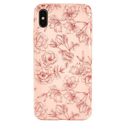 Nude Red Chrome Floral iPhone Case