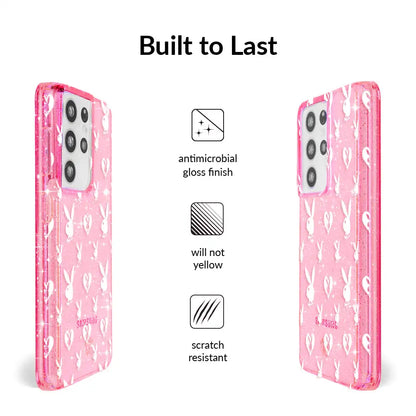 Playboy Pink Bunny Glitter Samsung Case