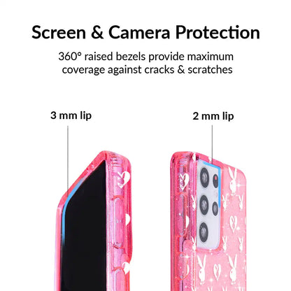 Playboy Pink Bunny Glitter Samsung Case