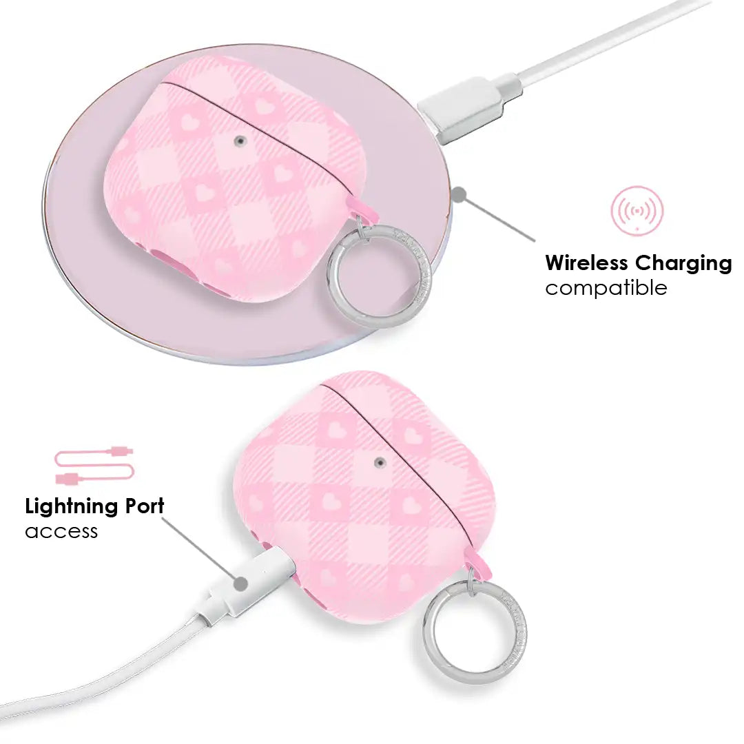 Dolly Pink Gingham AirPod Case
