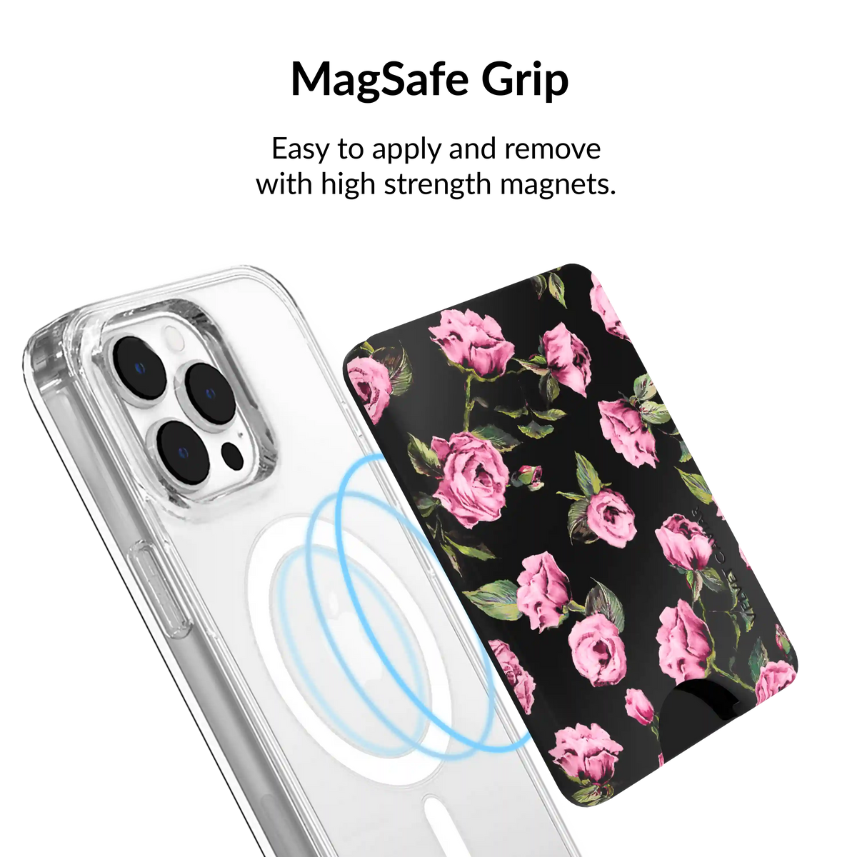 Pink Rose Floral MagSafe Wallet