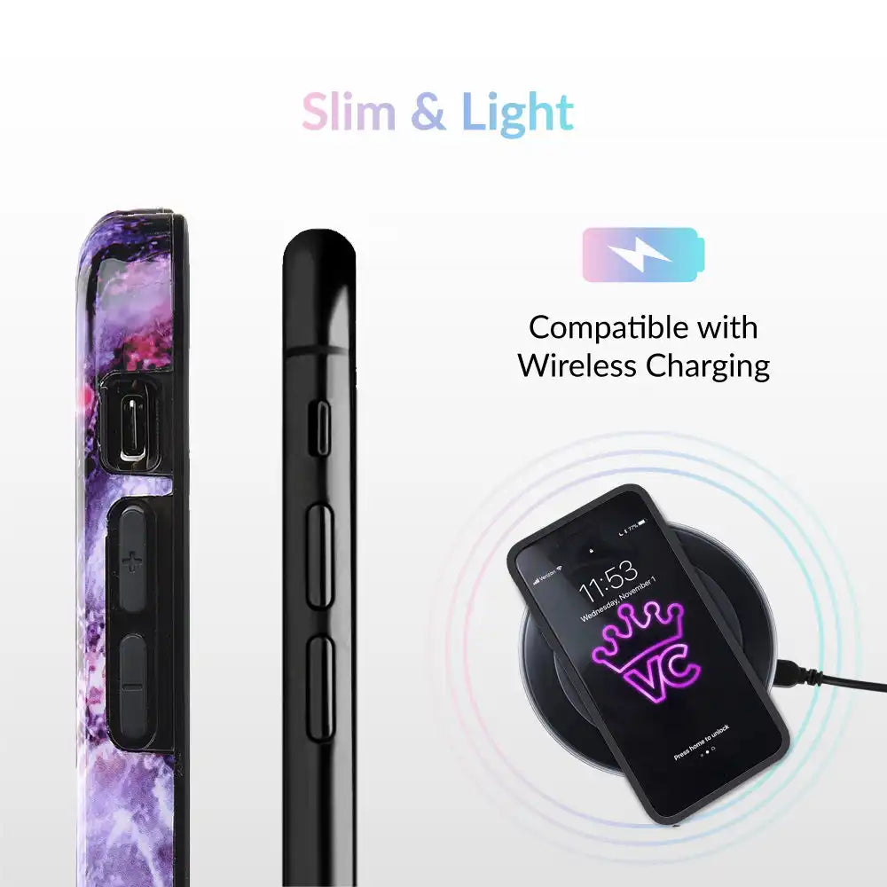 Purple Stone Marble iPhone Case