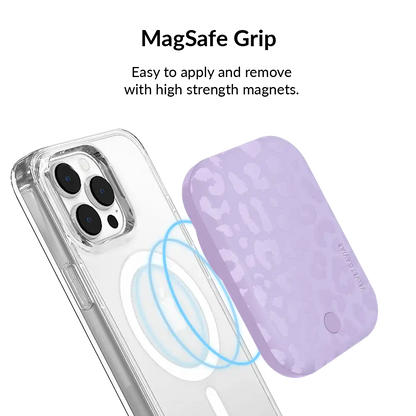 Lilac Leopard Portable MagSafe Charger Power Pack