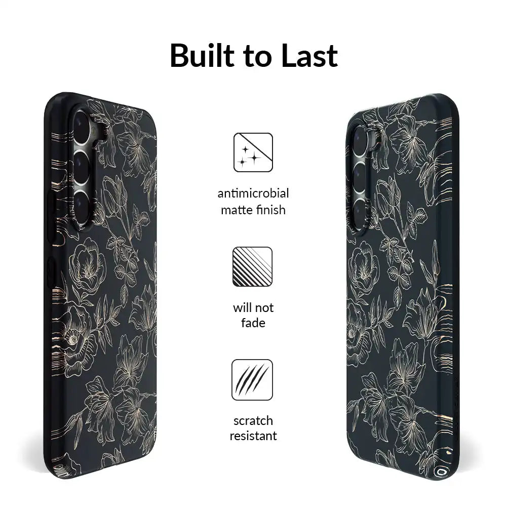Floral Rose Gold Chrome Samsung Galaxy Case