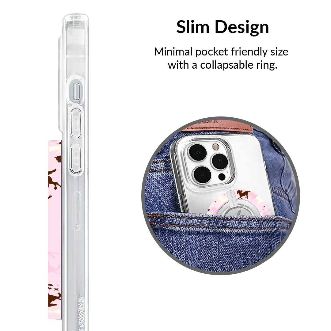 Pink Pony Glitter MagSafe Grip Ring