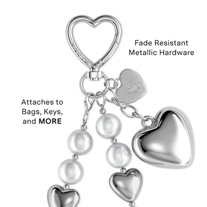 Silver Heart Drip Bag Charm