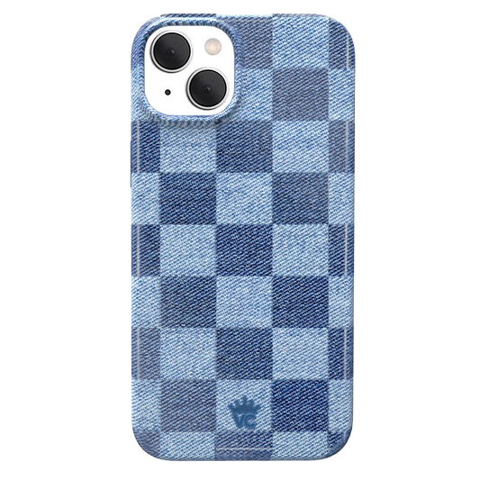 Denim Vibe Checkered iPhone Case