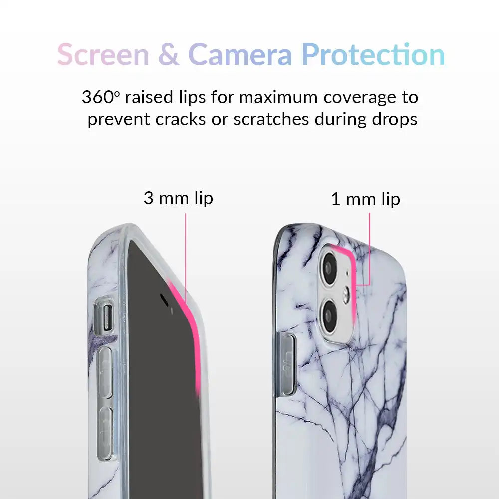 White & Gray Marble iPhone Case